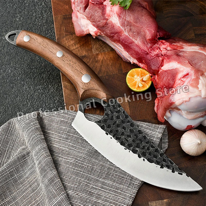 

Hand-forged stainless steel boning knife meat cleaver outdoor camping knife Butcher knife kitchen cooking knife