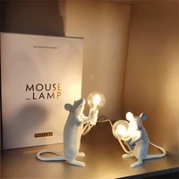 nordic white resin mouse table lamps bedroom dining table lamps designer living room study room childrens room night lamps