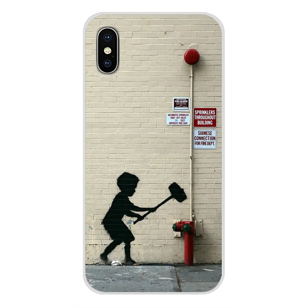 Прозрачный чехол из ТПУ для Xiaomi Redmi Note 3 4 5 6 7 8 Pro Mi Max Mix 2 2S Pocophone F1 Funny Street Art Banksy Graffiti |