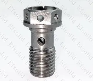 One hole Ti Color M10 мотоциклетные суппорты трубки Ti Болт титановые болты двигатель велосипед Ti цвет шестигранник полые головки фланца Ti крепеж 1 шт - Цвет: One hole Ti Color