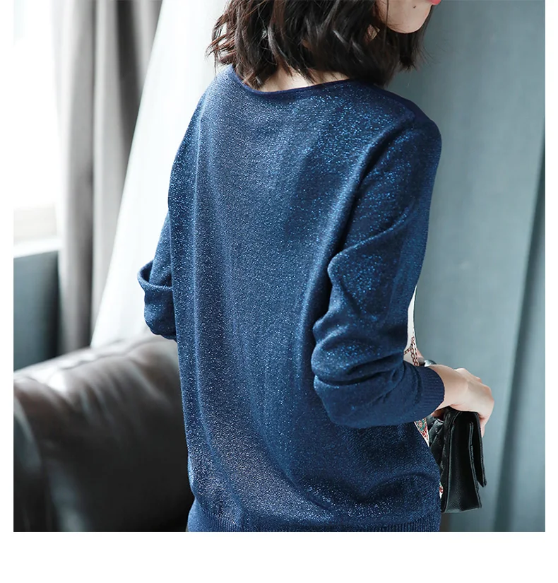 Женский тонкий свитер с принтом и длинными рукавами в европейском стиле весна 2019