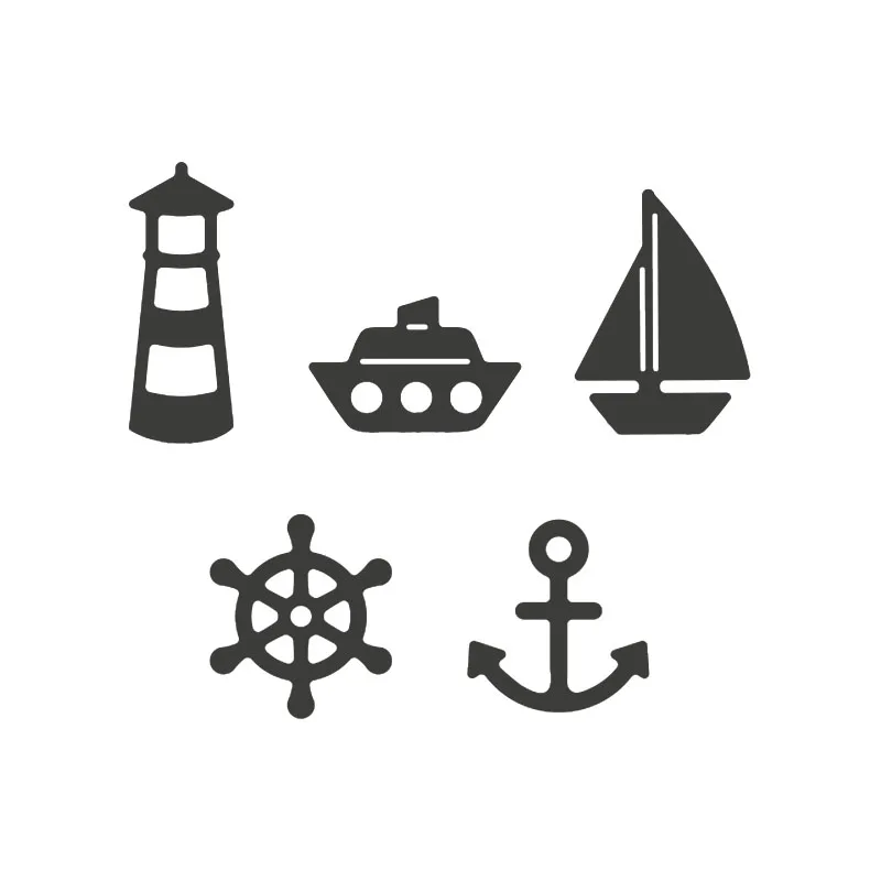 Нежный Маяк Корабль Парусник штурвал якорь металлические высекальные формы