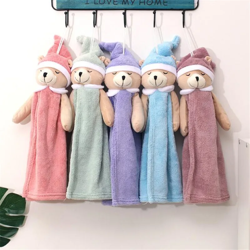 Полотенце для рук с мультяшным принтом из микрофибры быстросохнущее впитывающее