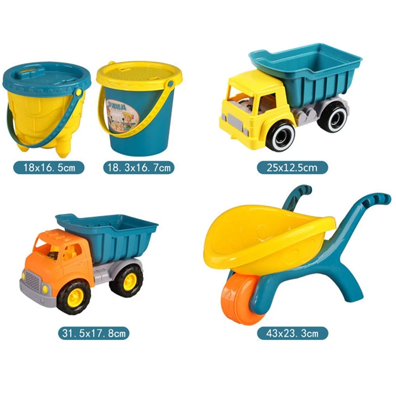 

12Pcs Dump Truck Beach Toys Set Sand Play Set Sandbox Toys Sand Shovel Watering Can Toys Child Beach Sand Toys