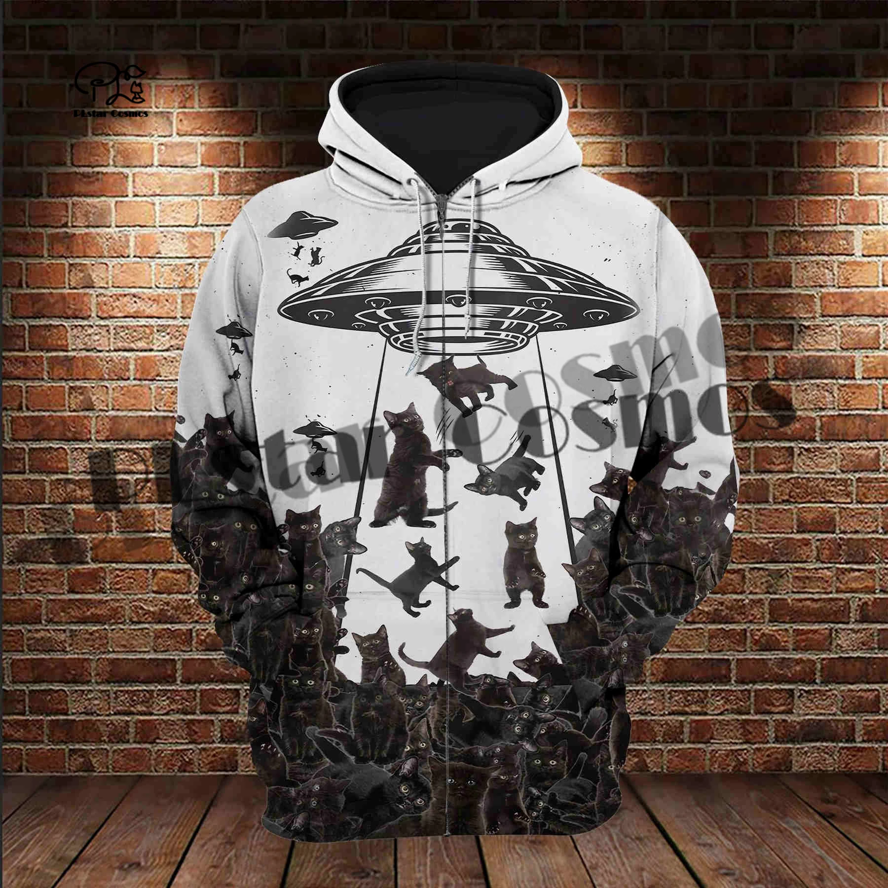 

PLstar Cosmos 3DPrint Newest UFO Cat Animal Animal Unique Streetwear Gift Men/Women Funny Casual Hoodies/Sweatshirt/Zip Style-7