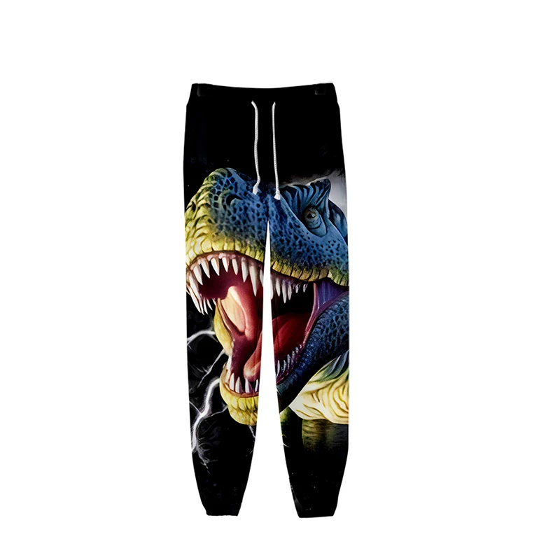 Брюки-джоггеры с 3D-принтом динозавра модные повседневные спортивные штаны в