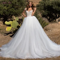 julia kui luxury tulle a line wedding dress short sleeve of elegant princess bridal dress