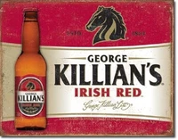 killians red beer bottle advertising retro vintage metal tin sign