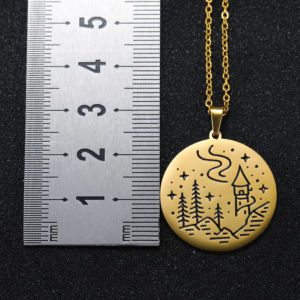 Модные ожерелья из нержавеющей стали лазерная гравировка подвески для кемпинга