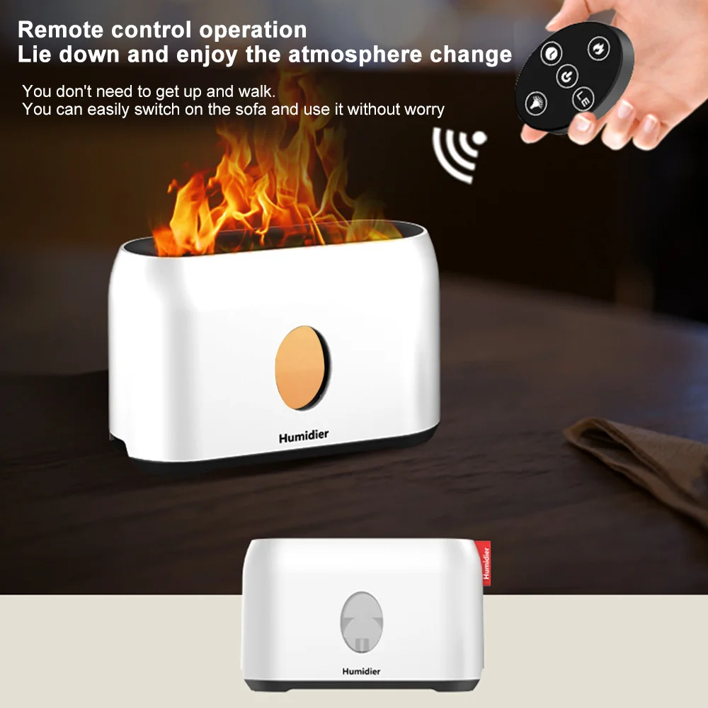 

200ML Flame Humidifier USB Remote Control Aromatherapy Diffuser for Bedroom Aromatherapy Diffuser Baby Cool Mist Humidifiers
