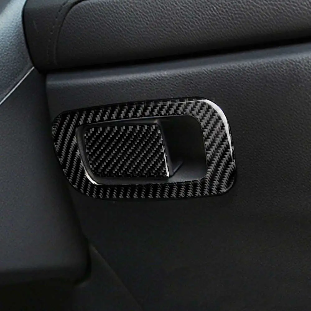 

2pcs Car Interier Stickers Carbon Fiber Car MainRight Driving Storage Box Handle Cover Trim Sticker for Honda Civic 2016-2019