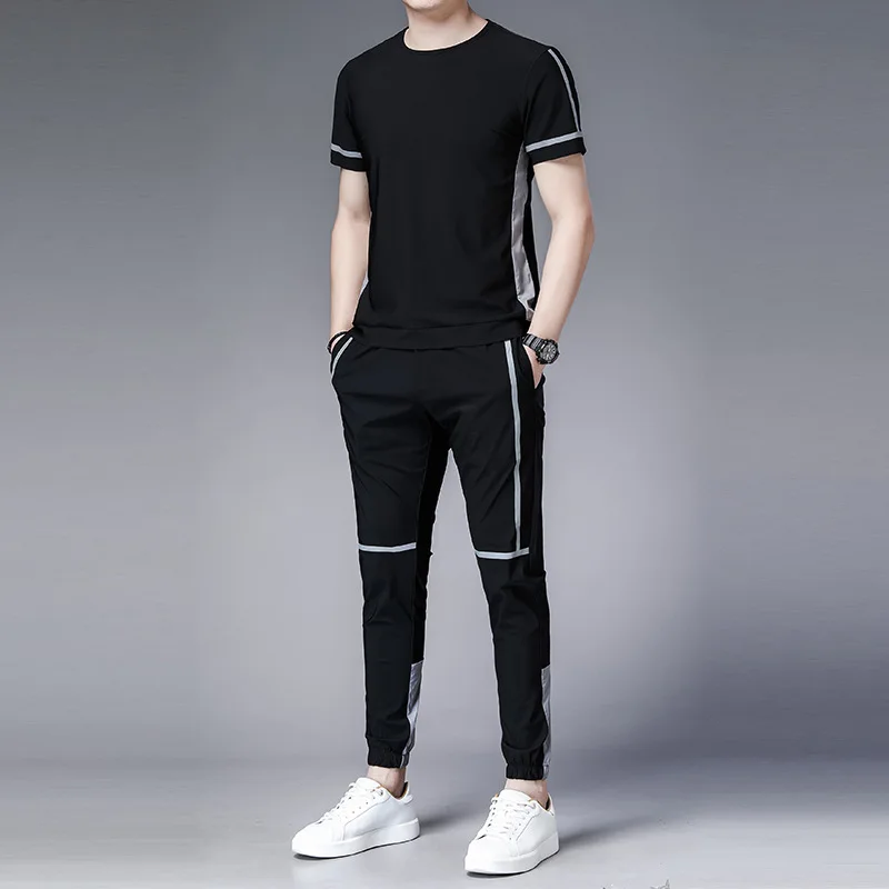 

Men Outfit Set 2021 Hot Style Men's Clothing Men's Sportswear Short-sleeved T-shirt Trousers Casual Sports Suit Tide Brand Men
