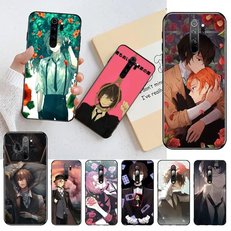 

YJZFDYRM Japan anime bungou stray dogs Dazai Osamu Black Soft Phone Case for Redmi Note 9 8 8T 8A 7 6 6A Go Pro Max Redmi 9 K20