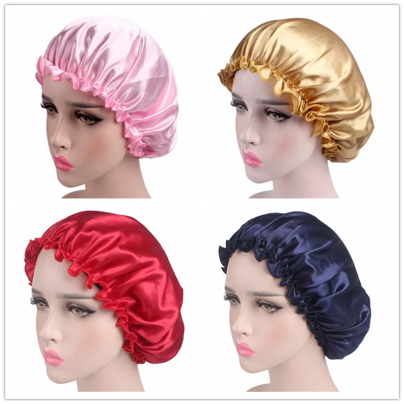 

Women's Solid Sleeping Hat Night Sleep Cap Hair Care Bonnet Nightcap For Women Men Unisex Cap