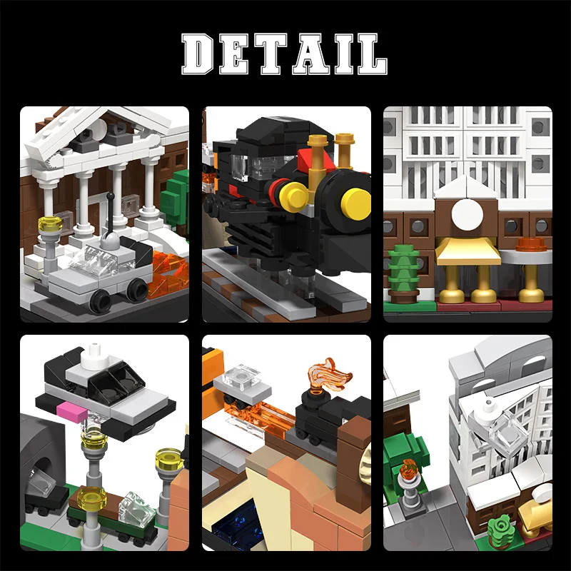 

MOC 61128 Back to the City Skyline Future Building Blocks Bricks DIY City Model Educational Toys Kids Boys Birthday Best Gifts