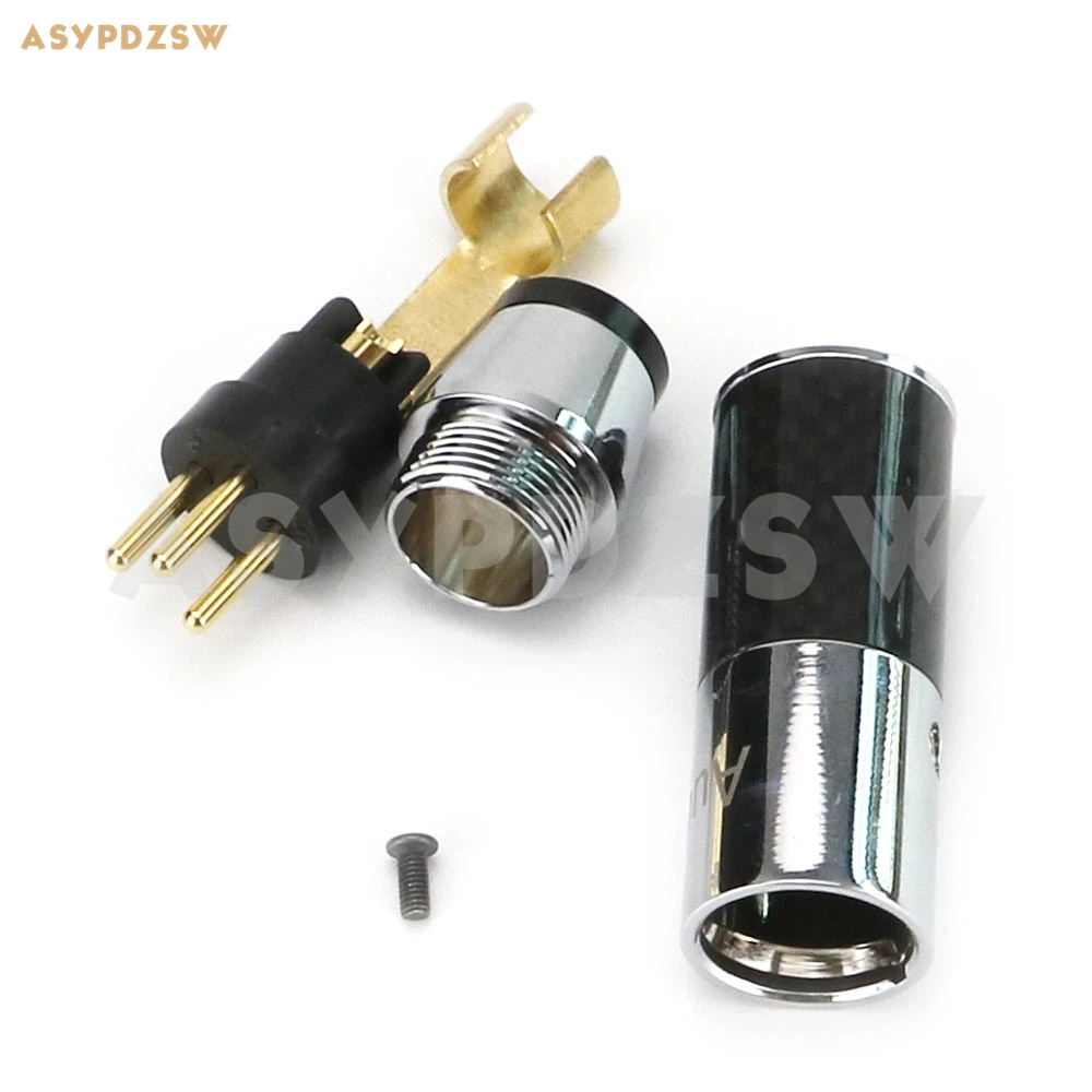 Hi-Fi металлический углеродное волокно Позолоченный XLR Мужской Разъем 3-контактный