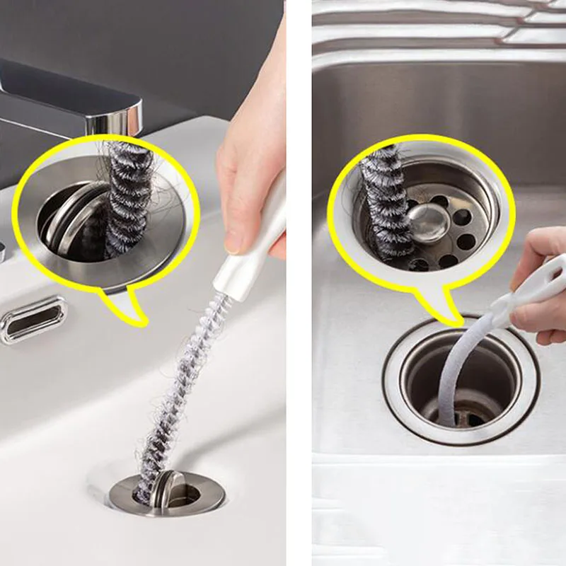 Щеточка для дренажа трубопроводов пластиковый крючок очистки канализации