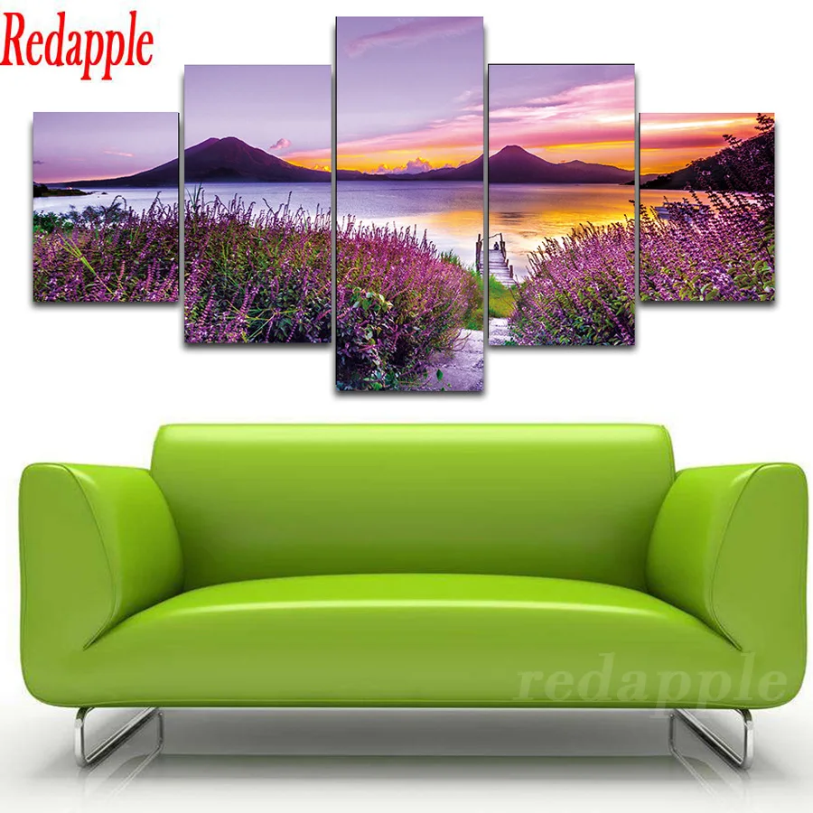 Алмазная живопись вышивка крестиком 5 шт. картина модульный Красивый Ландшафт