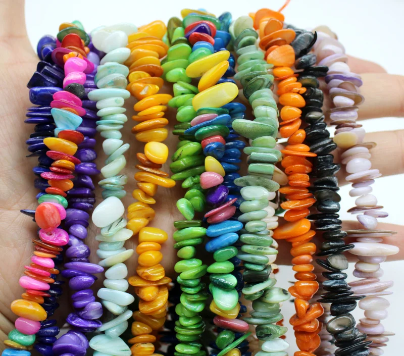 Оптовая продажа плоские бусы из ракушек для изготовления ювелирных изделий 5 8 мм