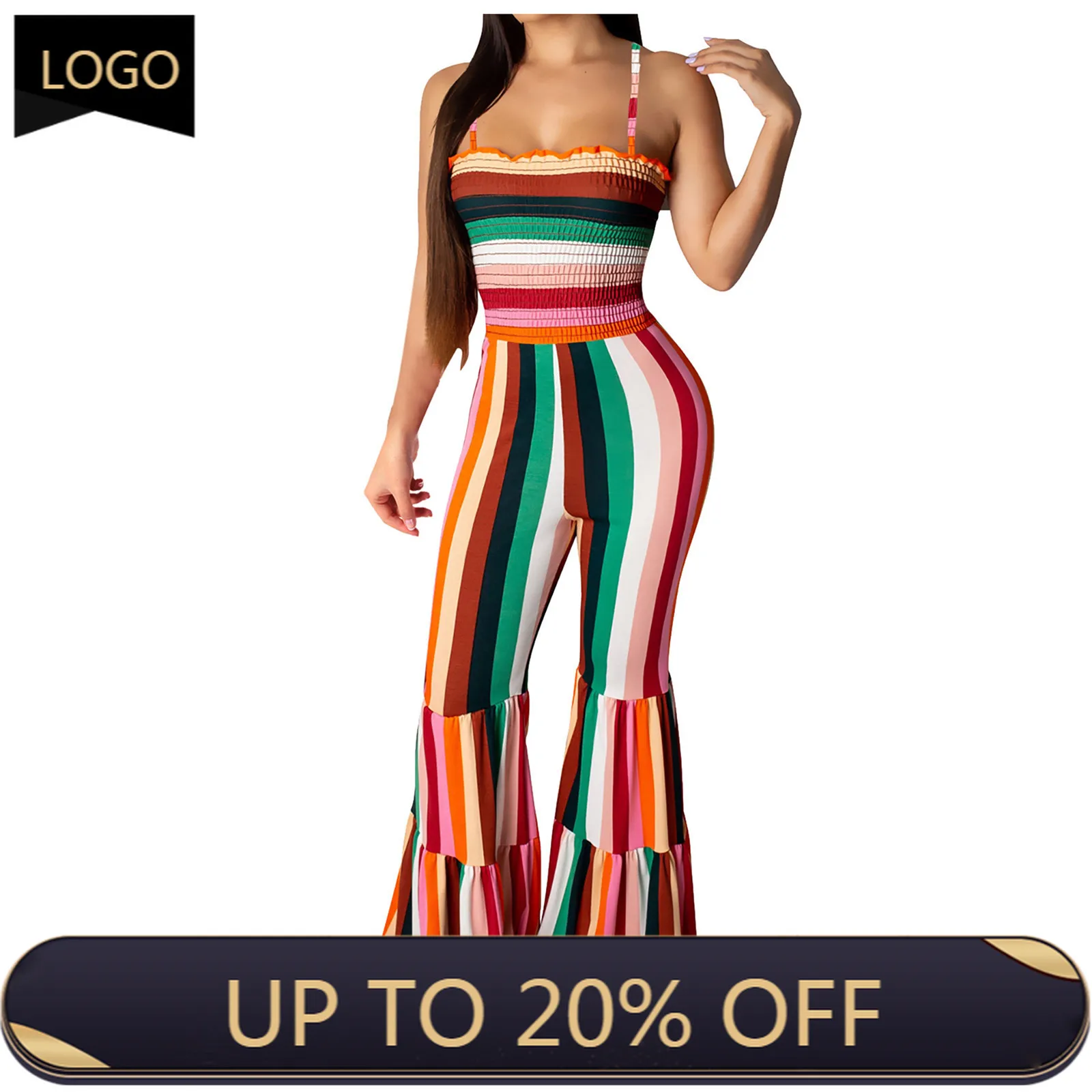 

Striped Color Matching Belt Stitching Jumpsuit Bib Pants Women Roupas Femininas Com Frete Gratis Jumpsuit Woman Big Size