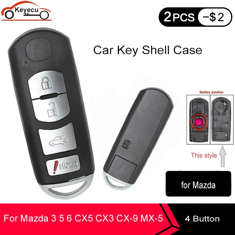 KEYECU 4 Замена кнопки дистанционного ключа автомобиля в виде ракушки чехол для