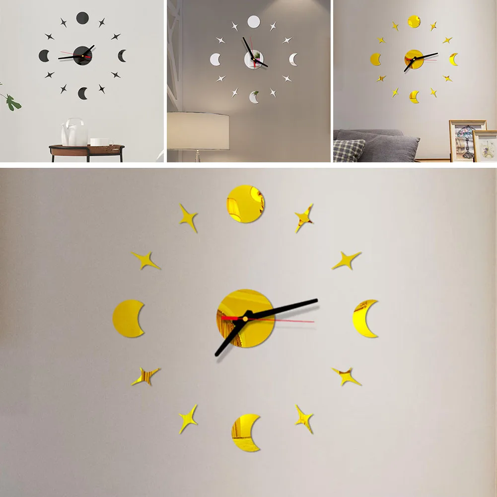 

3D DIY Sticker Wall Clock Acrylic Digital Wall Clock Creative Art Clock Mute Needle Living Room Home Decor Horloge