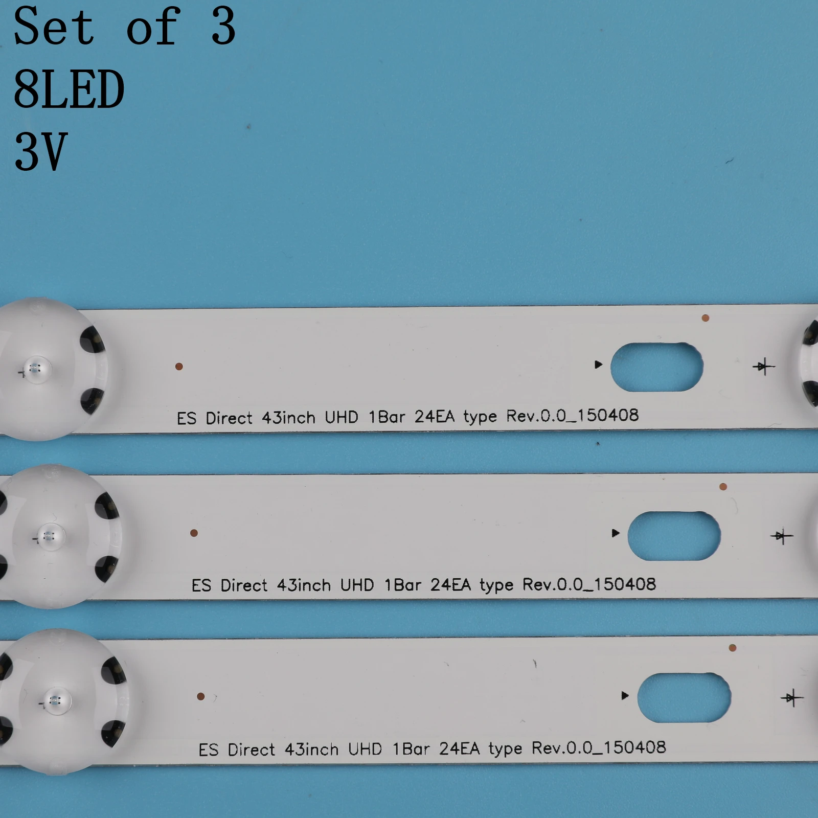 (Новый комплект) 3 шт. 8 светодиодов 850 мм Светодиодная лента для подсветки LG 43UH6030