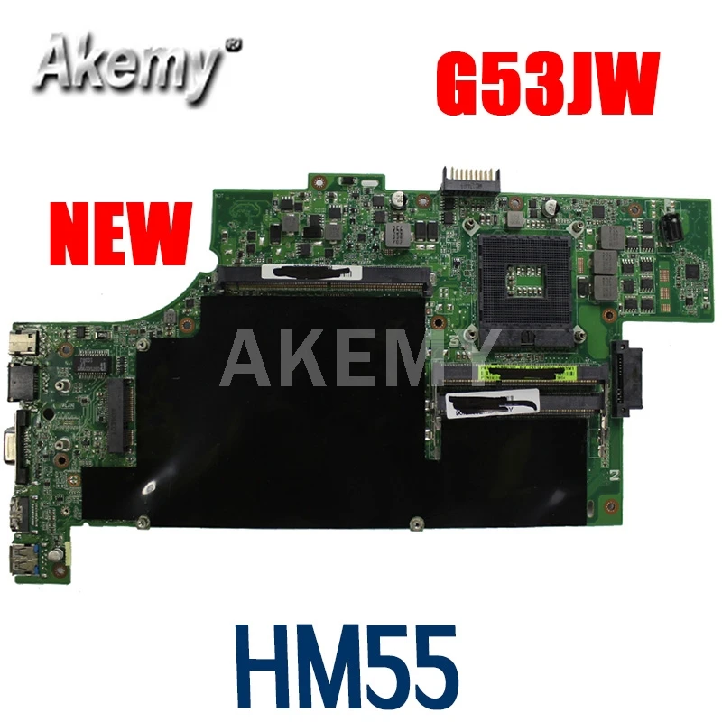 

Материнская плата Akemy для ноутбука 60-N0ZMB1500 ASUS G53JW G53J G53, материнская плата HM55 с 4 слотами, полностью протестированная