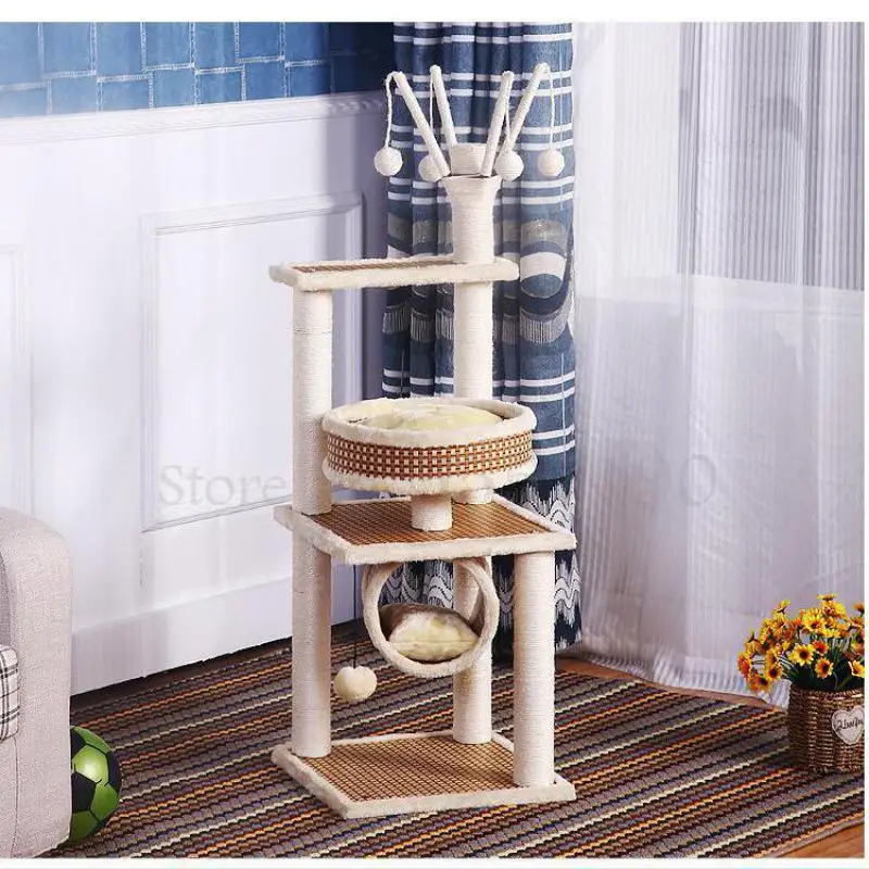 Подъемная рама для кошек Sisal деревянное гнездо из массива дерева игрушка