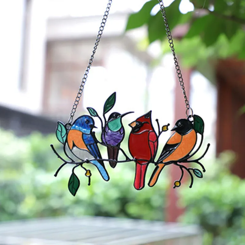 

Decor Stained Bird Glass Window Hangings Acrylic Wall Hanging Birds Decors Room Accessories Scandinavian Decor Mothers Day Gift