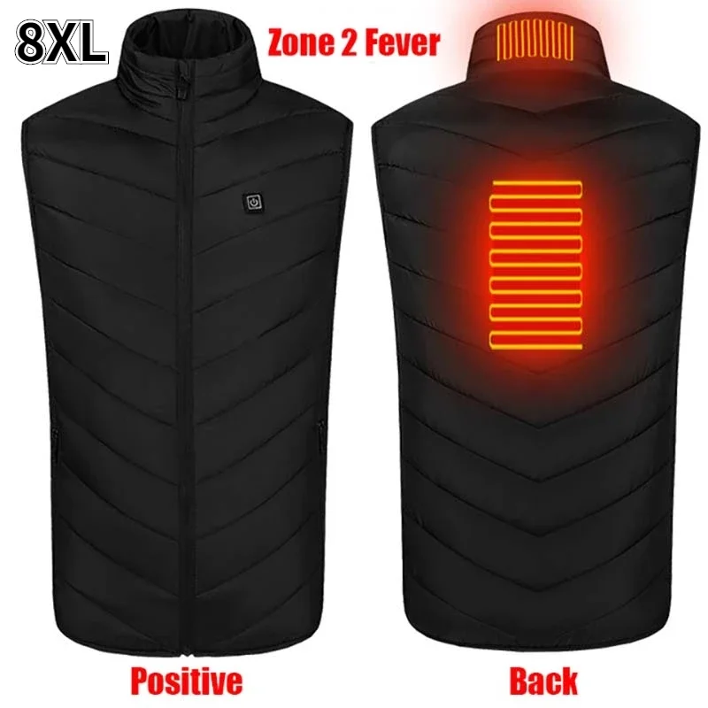 

Winter Self Heated Vest Men Women Jacket USB Electric Warm Wear Heating Jacket Outdoor Hiking Heated Camping Clothes Vest S-8XL