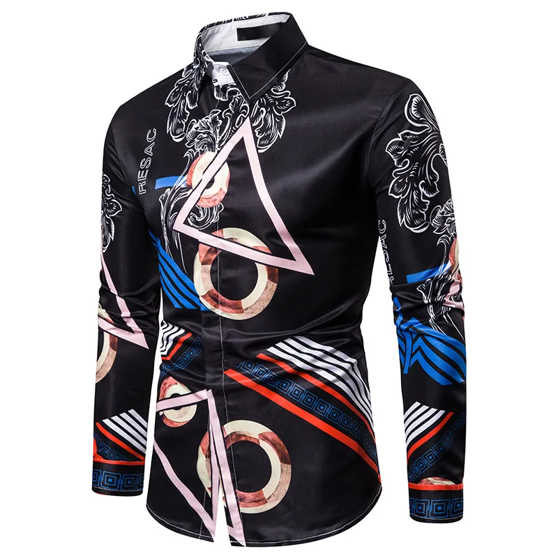 Мужская рубашка в стиле хип-хоп с леопардовым принтом | одежда