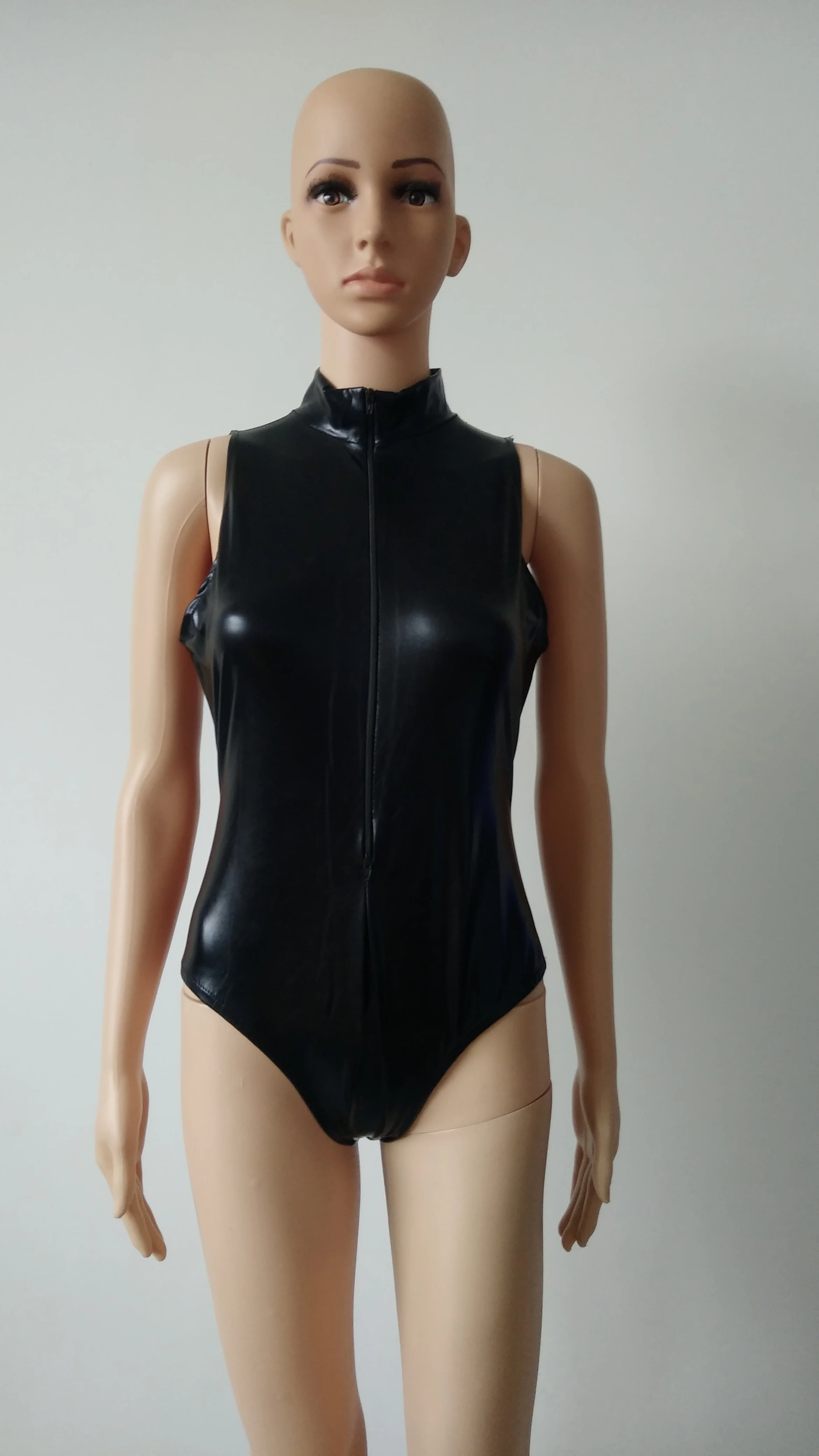 Two dimensions Cute sister open chest double zipper swimsuit half bodysuit Catsuit Costumes shiny Metallic zentai spandex |