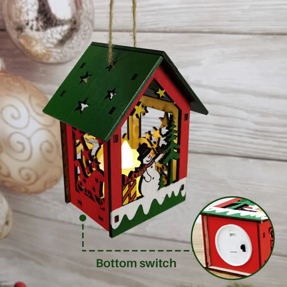 2021 новогодний светодиодный светильник деревянный дом рождественская елка