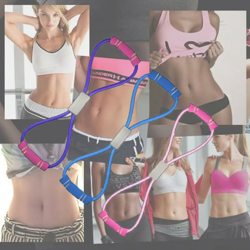 8 Kata Resistensi Band Set Yoga Pilates Latihan Fitness Latihan Band Tabung Amerika Serikat