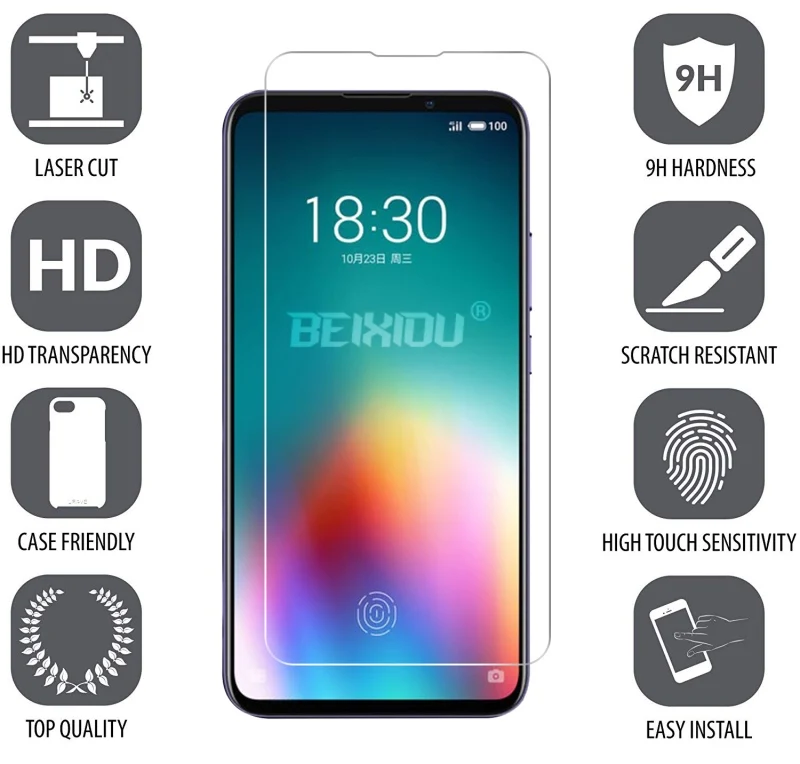 2 шт Полное закаленное стекло для Meizu 16T защита экрана 2.5D 9h защитная