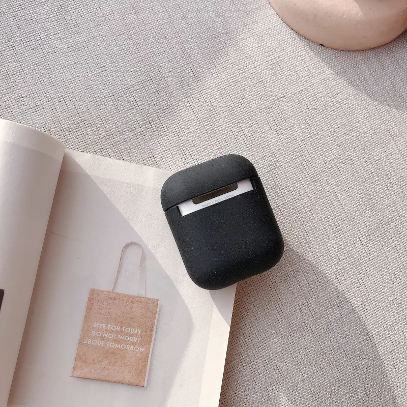 Жесткий чехол для наушников для Apple Airpods 1/2 противоударный чехол для Apple гарнитура для Airpods чехол s Матовый розовый защитный чехол для пары