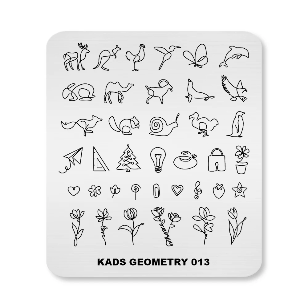 1 шт. пластины для стемпинга ногтей рисунок линии животное растение шаблон