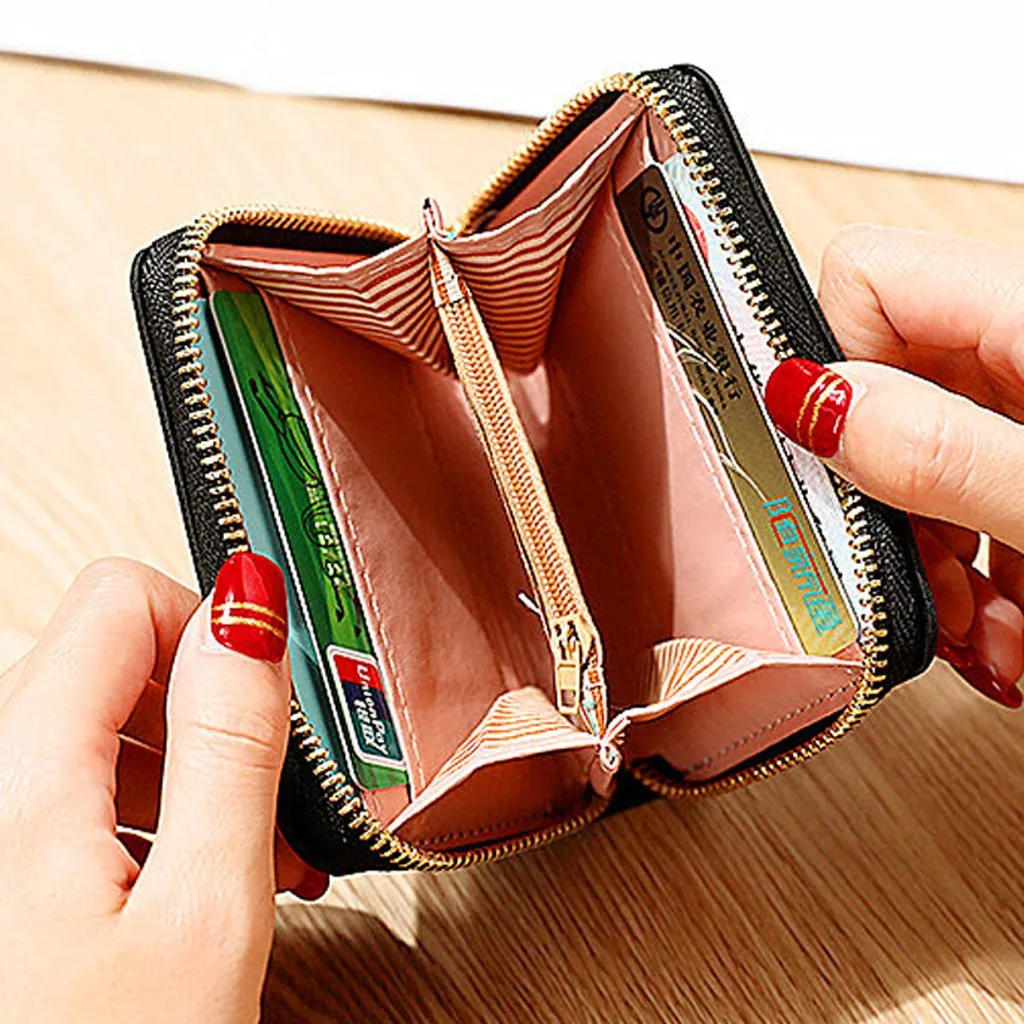 

Ladies Outdoor Fashion Trend Pure Color Flower Tassel Leather Card Holder Wallet Ladies Fashion Wallet