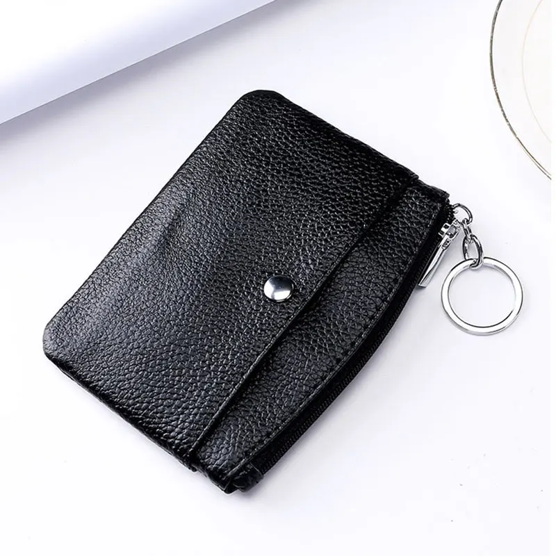 

Кошельки для монет из натуральной кожи, короткий кошелек, кошелек унисекс, мини-кошелек для монет на молнии, креативный многофункциональный...