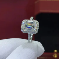high quality 925 sterling silver wedding trendy ring princess square cz finger rings for women silver engagement jewelry