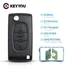 KEYYOU 23BT CE0536 CE0523 дистанционный брелок 433 МГц для Peugeot 307 3008 308 408 433 МГц ID46 чип Автомобильный флип-ключ VA2HU83 Blade