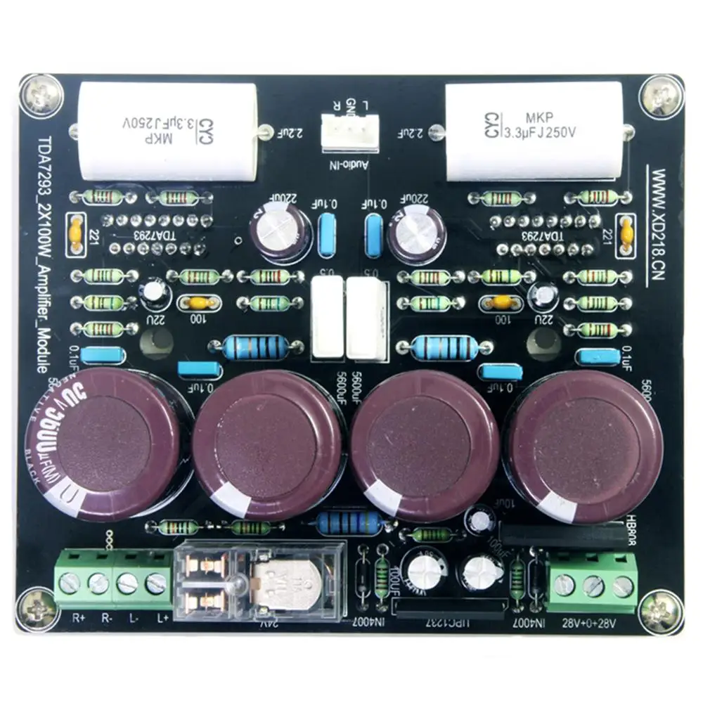 Двухканальная Плата усилителя мощности с обратной связью TDA7293 100 Вт + |