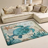 marine style floor mat carpet for living room bathroom sea turtle pattern area rug water absorption non slip doormat multi size