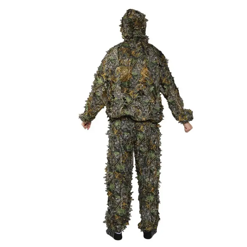 

1 Set Hunting Clothes 3D Leaf Coat Trousers Camouflage Outdoor Jungle Watch Bird T8NC
