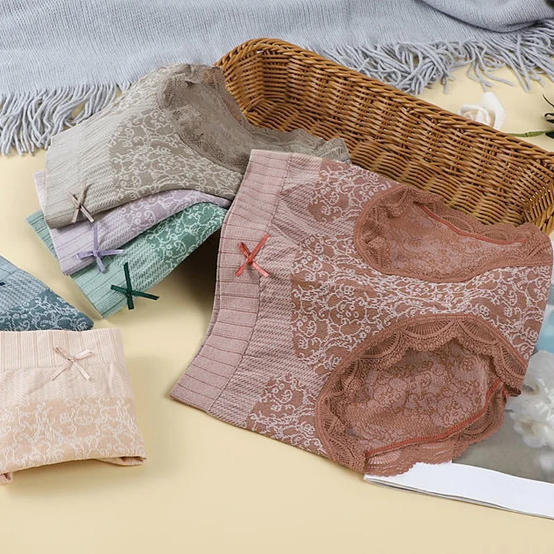 Женские хлопковые дышащие трусики с высокой талией удобное нижнее белье для