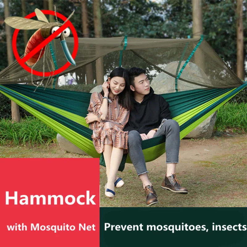 Портативный уличный гамак для кемпинга подвесная кровать с москитной сеткой