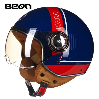 Новое поступление BEON moto rcycle шлем винтажный скутер открытый шлем Ретро e-велосипед шлем, одобренный ECE Италия флаг moto casco - Цвет: 5