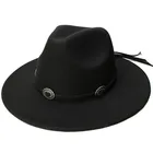 LUCKYLIANJI, детская винтажная шляпа в стиле ретро из 100% шерсти с широкими полями, Федора, Панама, джазовая шляпа-котелок, веревочный ремешок с аксессуарами (54 смрегулируемая)