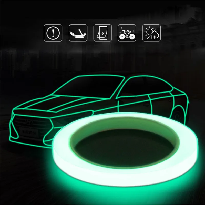 Bicycle Reflective Tape Sticker 8 Meters Cycling DIY Luminous Warning Stickers for Driving at Night Outdoor Safety Accessories
